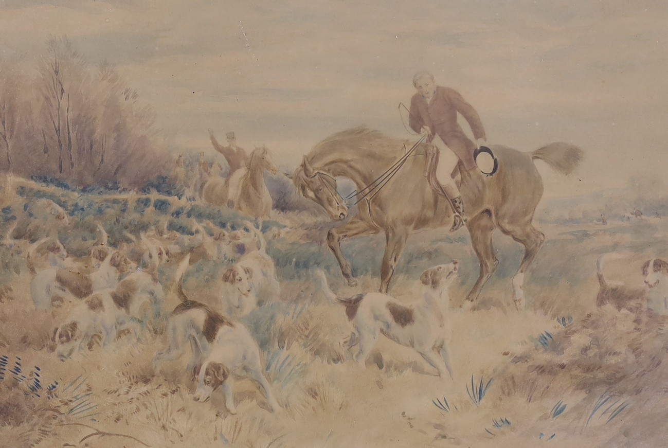 British school, a pair watercolours, hunting scenes, 31 x 45cm
